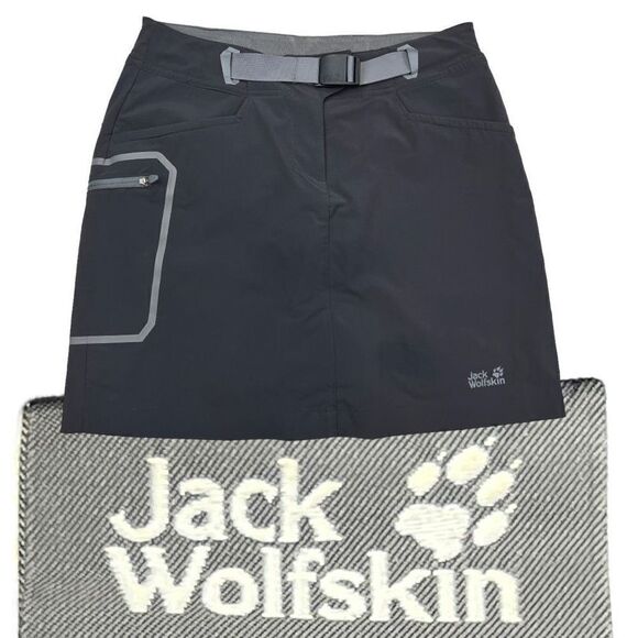 Jack Wolfskin Women's Regular Fit Belted Skort Skirt Charcoal Gray Size Small - Picture 1 of 8